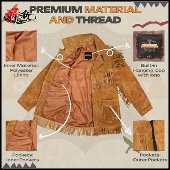 Genuine Suede Leather Western Fringe Jacket Women Cowgirl Style - Picture 3 of 7